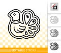 Gingerbread Cookie simple black line vector icon Royalty Free Stock Photo
