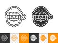 Gingerbread Cookie simple black line vector icon Royalty Free Stock Photo