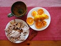 Gingerbread, candles and a tea cup Royalty Free Stock Photo