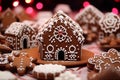 Gingerbread Christmas cakes in the form of houses