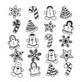 Gingerbread Christmas set Cookies, vector illustration