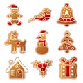 Gingerbread Christmas set Royalty Free Stock Photo