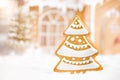 Gingerbread Christmas Tree Cookie Royalty Free Stock Photo