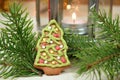 Gingerbread Christmas tree cookie Royalty Free Stock Photo