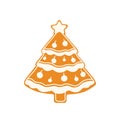Gingerbread Christmas Tree Cookie Illustration Royalty Free Stock Photo
