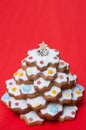 Gingerbread Christmas tree with icing layer Royalty Free Stock Photo