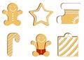 Gingerbread cinnamon. Magic Gingerbread man decorated colored icing. Holiday cookie in shape of man. Vector illustration Royalty Free Stock Photo