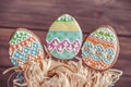 gingerbread cookie in the form of color eggs