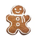 Gingerbread cookie made in the shape of a Christmas man