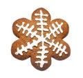 Gingerbread cookie made in the shape of a Christmas star