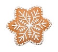 Gingerbread cookie made in the shape of a Christmas star