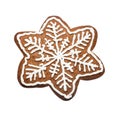 Gingerbread cookie made in the shape of a Christmas star