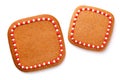 Gingerbread Cookie Shape Of Square White Isolated Royalty Free Stock Photo