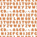 Gingerbread cookies alphabet holidays ginger cookie font text food biscuit xmas letter vector seamless pattern Royalty Free Stock Photo