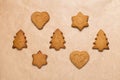 Gingerbread cookies Chistmas shapes Royalty Free Stock Photo