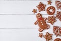 Gingerbread cookies christmas composition, with