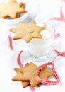Gingerbread cookies and a Glass of Milk. Christmas time.