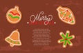 Gingerbread Cookies and Merry Christmas Holiday Royalty Free Stock Photo