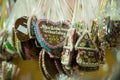 Gingerbread cookies in shape of hearts Royalty Free Stock Photo