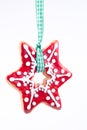 Gingerbread cookies star hanging on Royalty Free Stock Photo