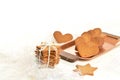 Gingerbread cookies on white background Royalty Free Stock Photo