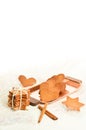 Gingerbread cookies on white background Royalty Free Stock Photo