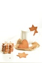 Gingerbread cookies on white background Royalty Free Stock Photo