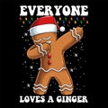 Gingerbread dabbing dance christmas t shirt design vector illustration