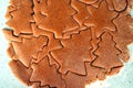 Gingerbread dough in the cooking process. Food concept. Texture Form for making gingerbread