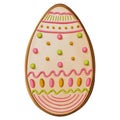 Gingerbread Egg with colorful wavy lines and dots