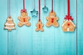 Gingerbread family border Royalty Free Stock Photo