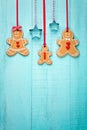 Gingerbread family border Royalty Free Stock Photo