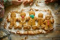 Gingerbread Family Decorates Human Cookie, Holiday