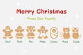 Gingerbread family greeting card