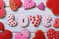 Gingerbread in the form of hearts and letters Royalty Free Stock Photo