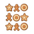 Gingerbread in the form of a man and stars for Christmas