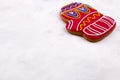 Gingerbread in the form of red mitten Royalty Free Stock Photo
