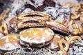 gingerbread with fruit and cream filling, drying, bagels and other