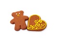 Gingerbread ginger bear and heart