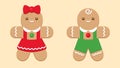 Adorable Gingerbread Cookie Set with Festive Holiday Designs Royalty Free Stock Photo