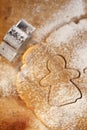 Gingerbread girl cookie cutter from above