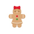Chocolate Gingerbread Character with Red and Green Scarf Royalty Free Stock Photo