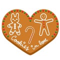 Gingerbread Heart Christmas cookie with love