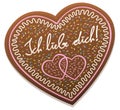 Gingerbread Heart Ich Liebe Dich Royalty Free Stock Photo