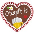 gingerbread heart Oktoberfest 2019 2020 Royalty Free Stock Photo