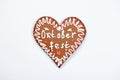 The gingerbread heart with Oktoberfest inscription