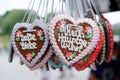 A gingerbread heart souvenir in Munich Royalty Free Stock Photo