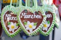 Gingerbread heart.Typical souvenir in Munich, Germany Royalty Free Stock Photo