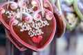 Gingerbread heart. Typical souvenir in Munich, Germany. Royalty Free Stock Photo