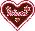 Gingerbread Heart wiesn Royalty Free Stock Photo